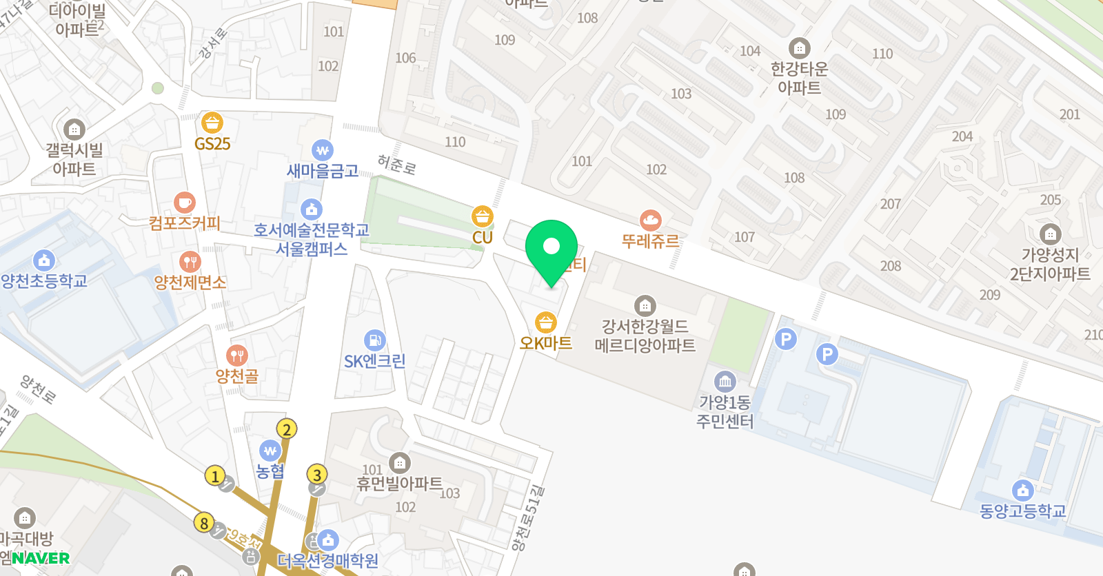 가양 금메달 태권도장 위치
