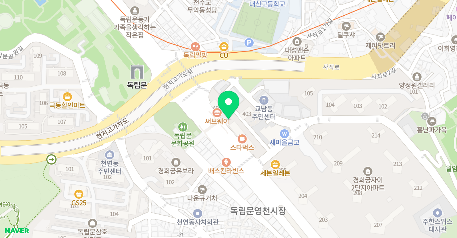 생각나무 미술 위치