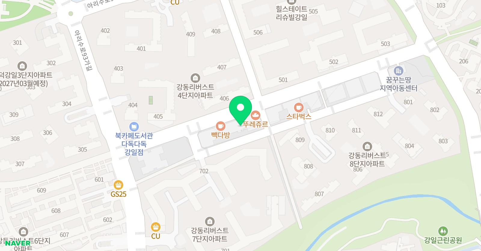 유니팝 미술학원 강동 강일센터 위치