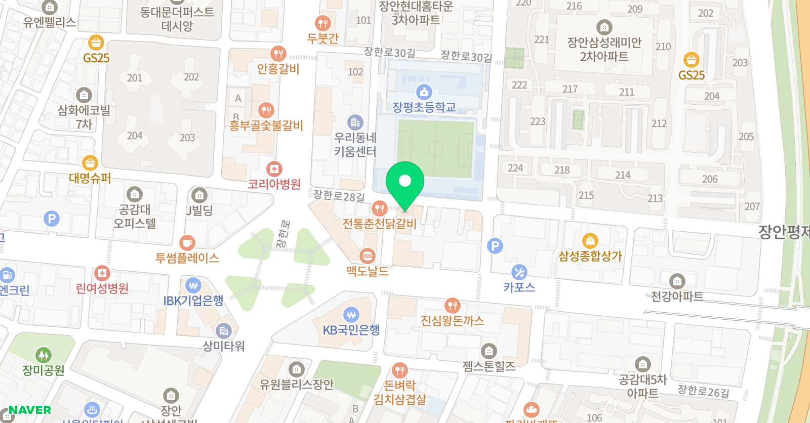 1관 수학생각 학원 위치