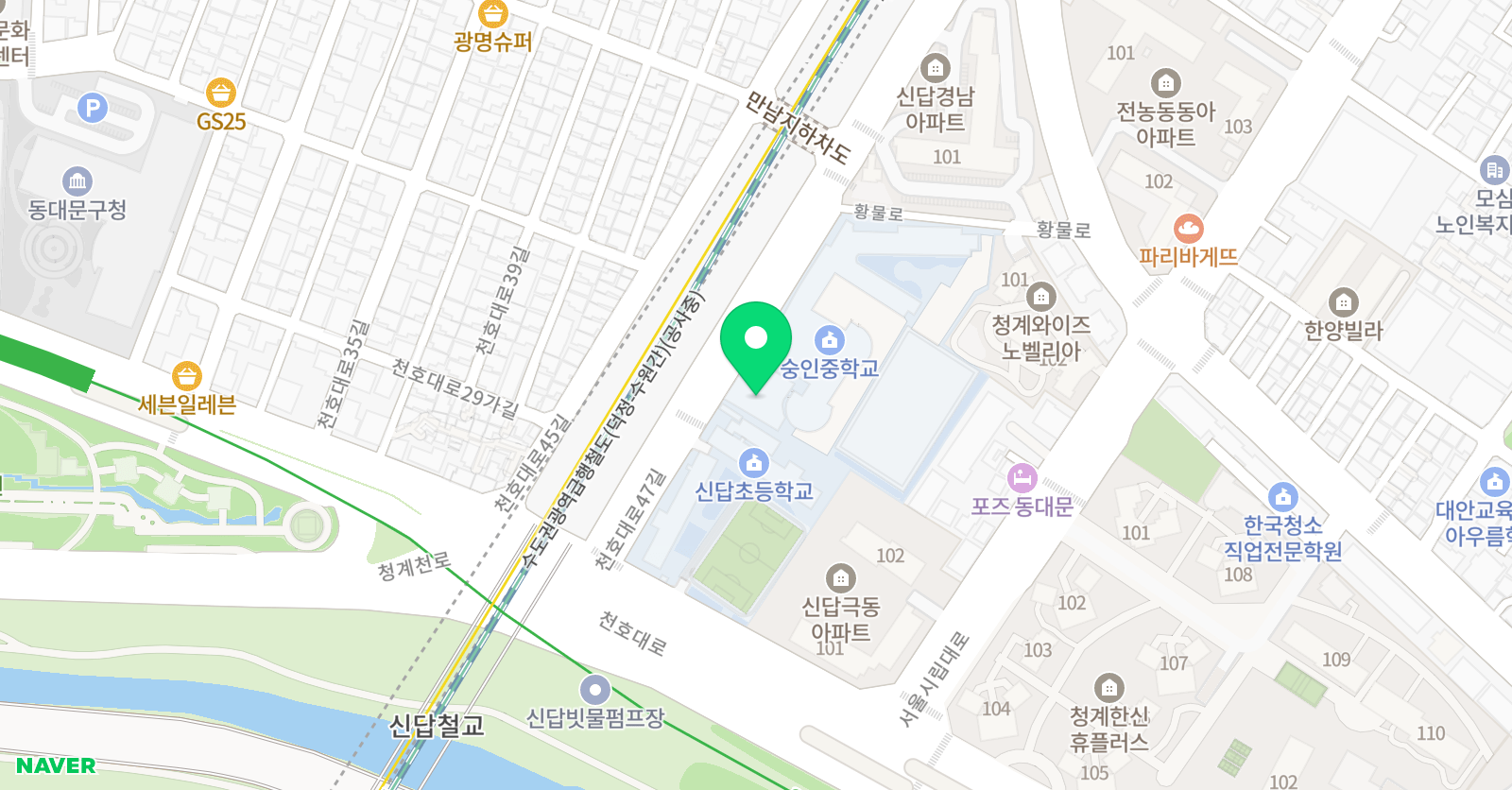 숭인 스포츠센터 위치