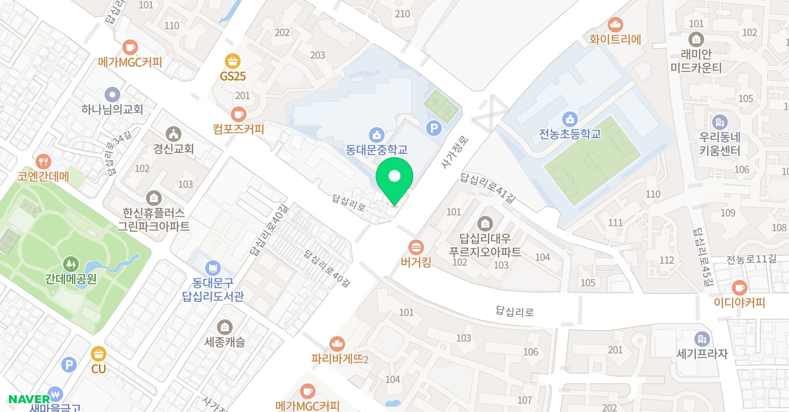 딥독 융합논술학원 위치