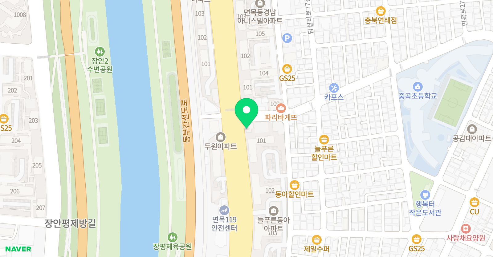 윤선생 영어숲 학원 면목남부학원 위치