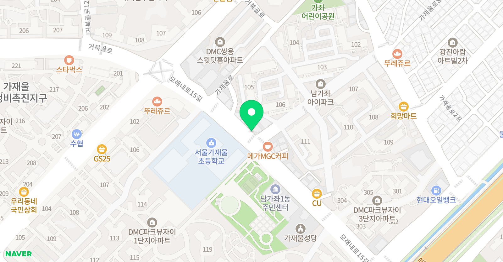 뮤스토리 미술학원 가재울교육원 위치