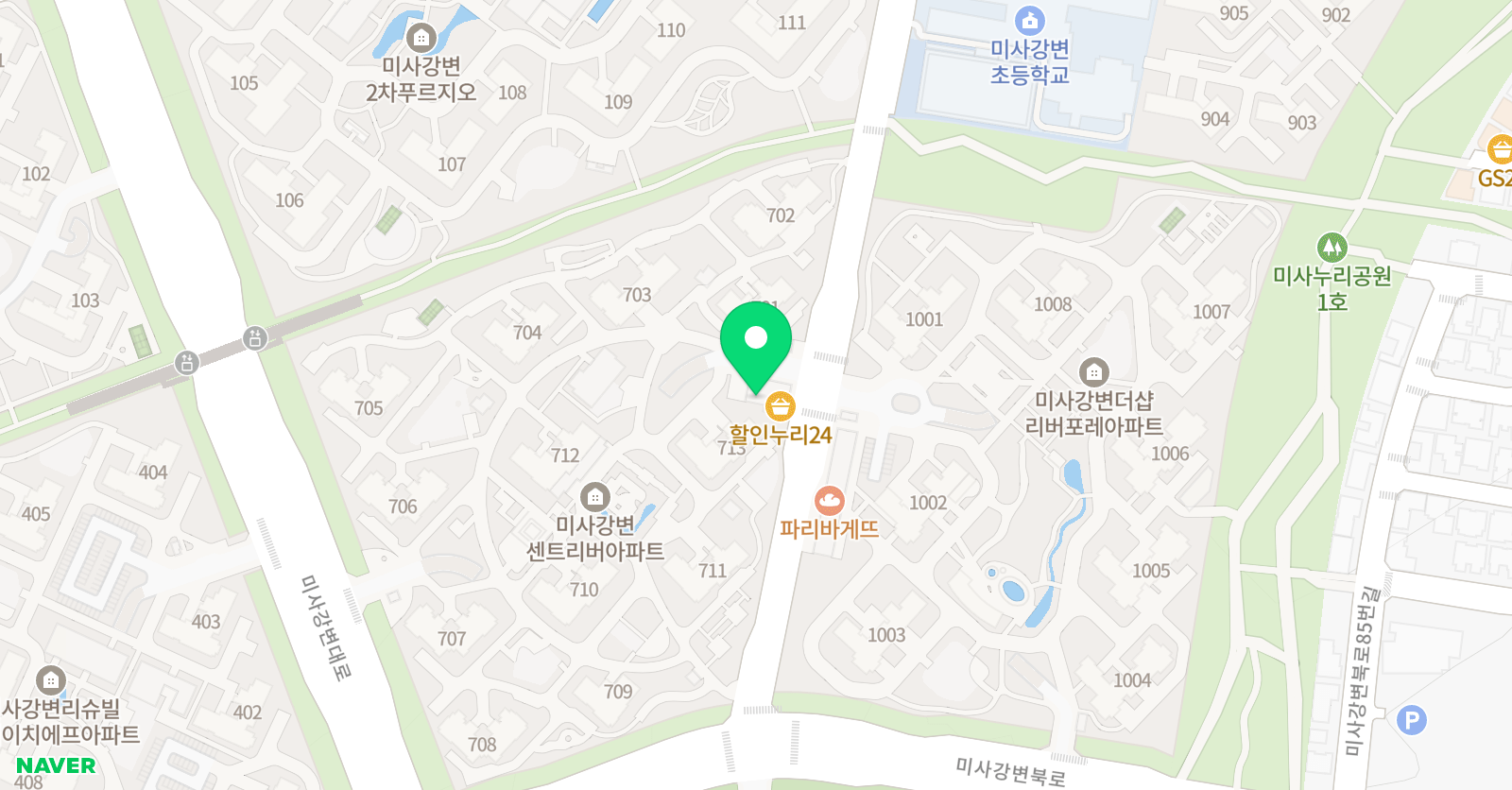미사강변아트앤하트미술교습소 위치