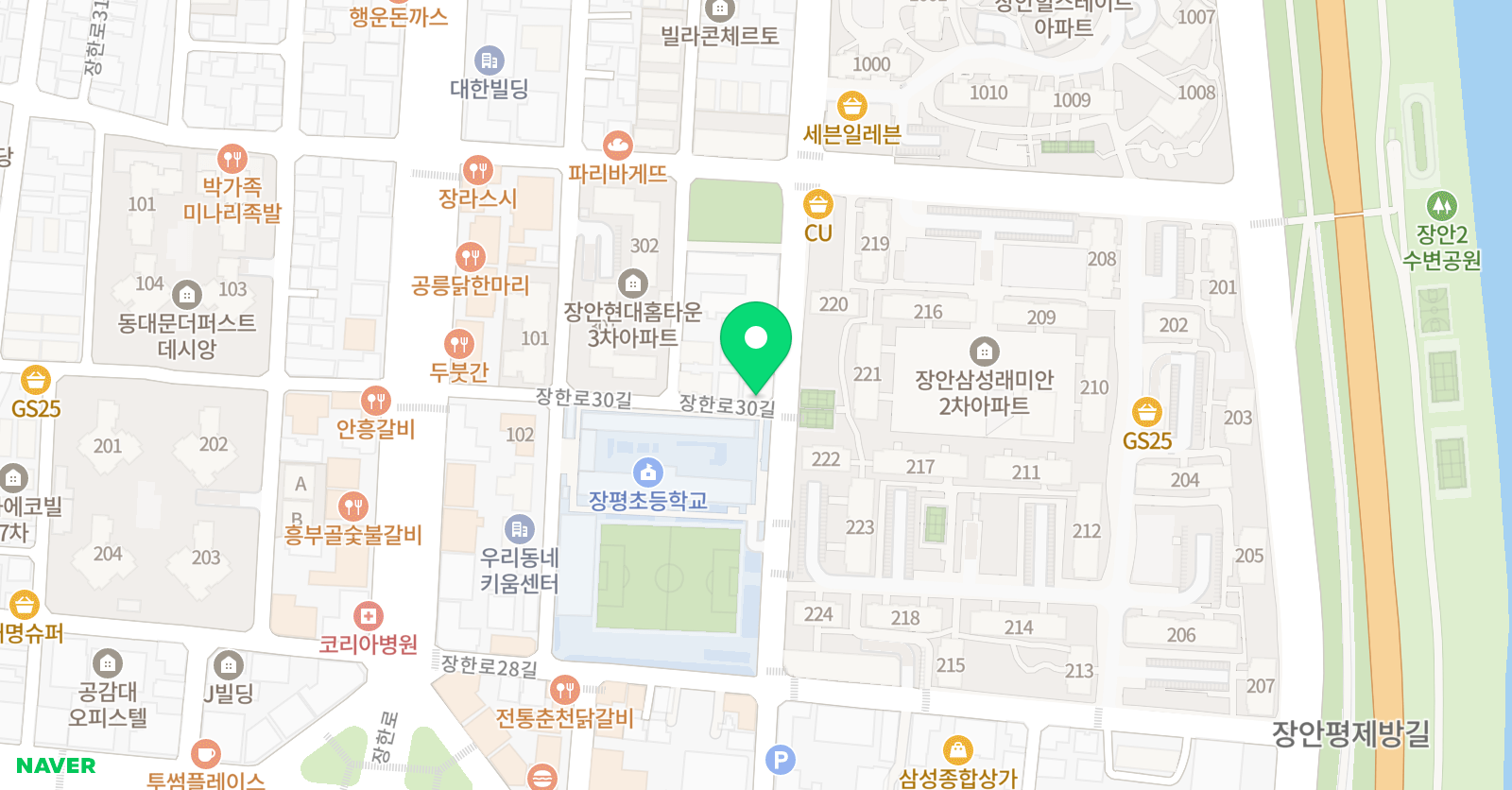 경희대장평 태권도 위치