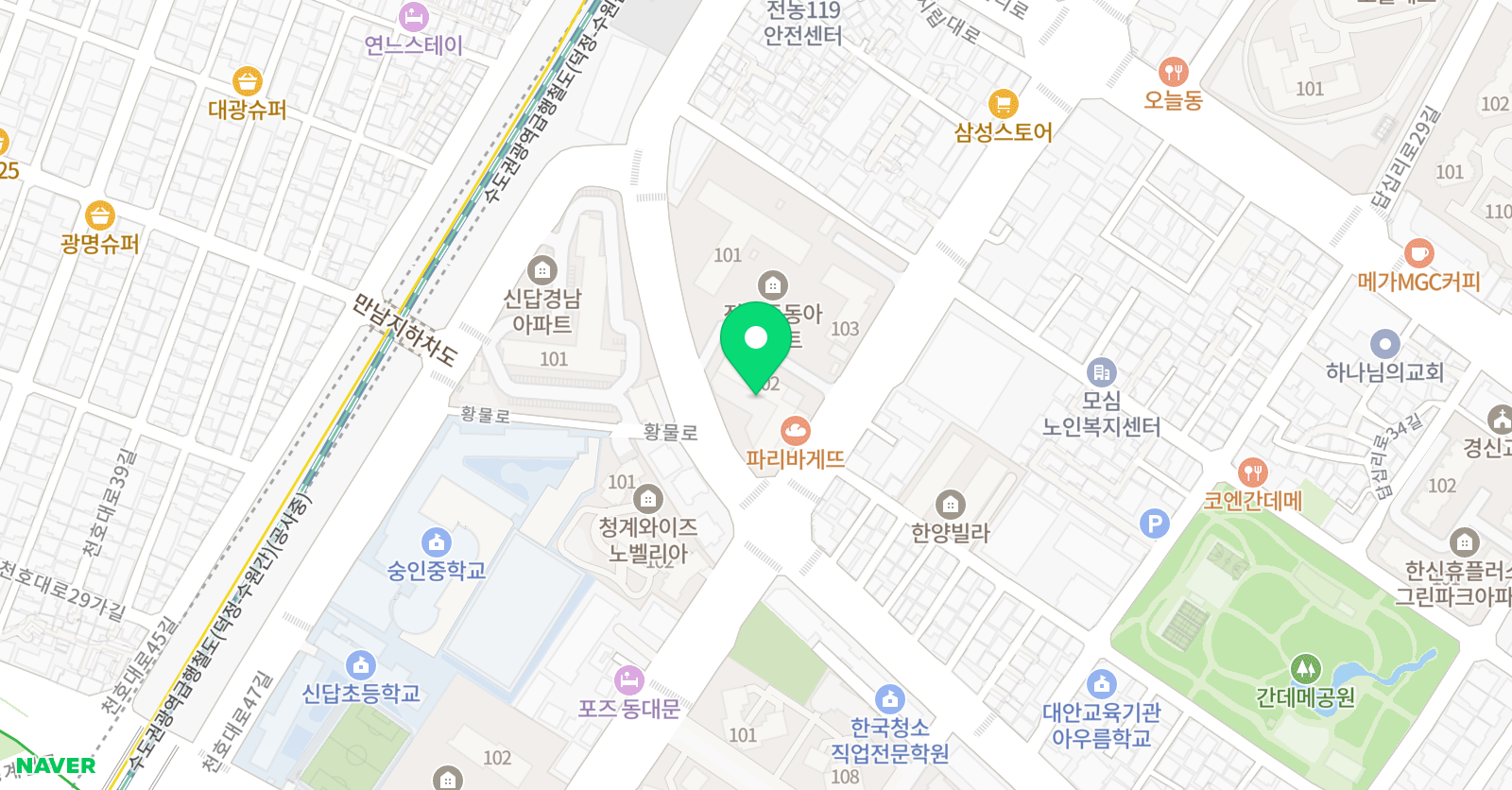 뮤엠 영어 신답캠퍼스 위치