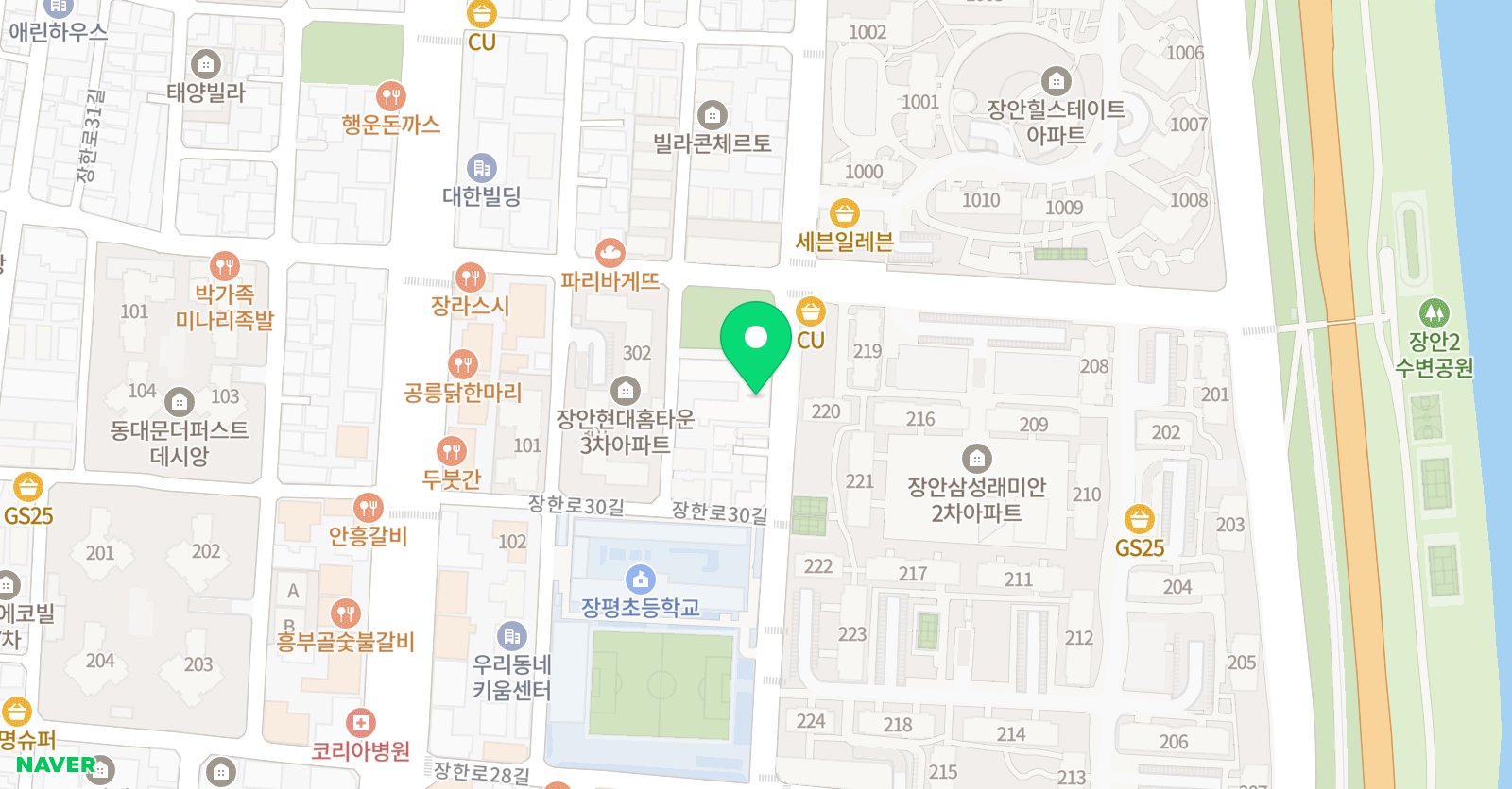 창작공간다름 미술학원 장안원 위치