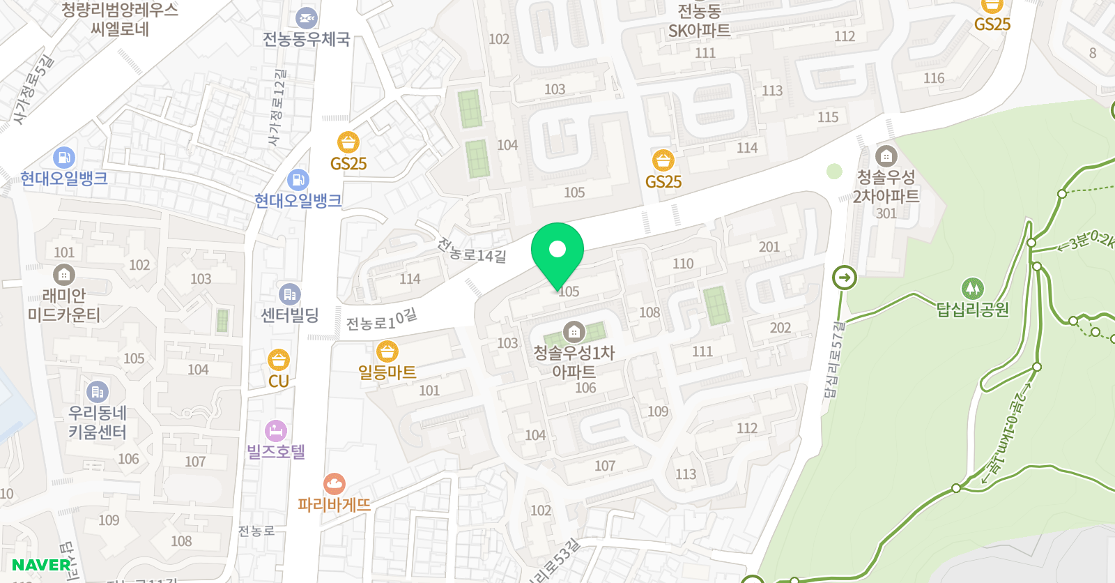 기탄사고력교실 동대문청솔우성 1차점 위치