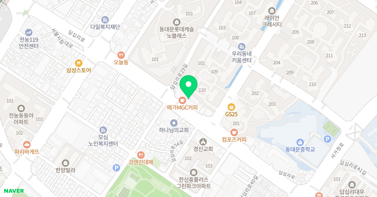 아발론랭콘 잉글리쉬 어학원 동대문전농캠퍼스 위치
