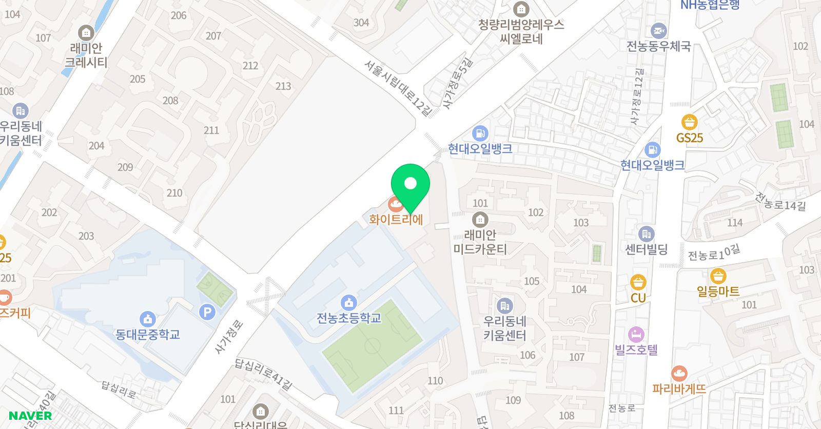 씨앤에이 논술 학원 답십리전농점 위치