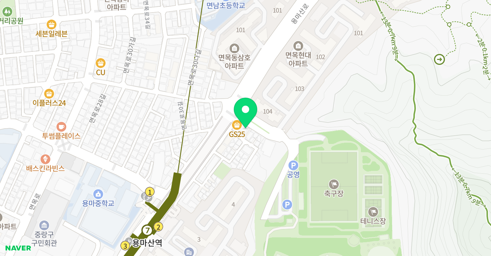 현대 태권도 위치