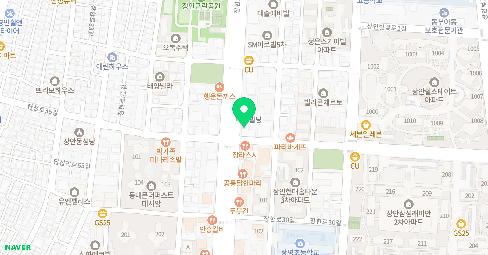 하다 학원 초.중등관 위치