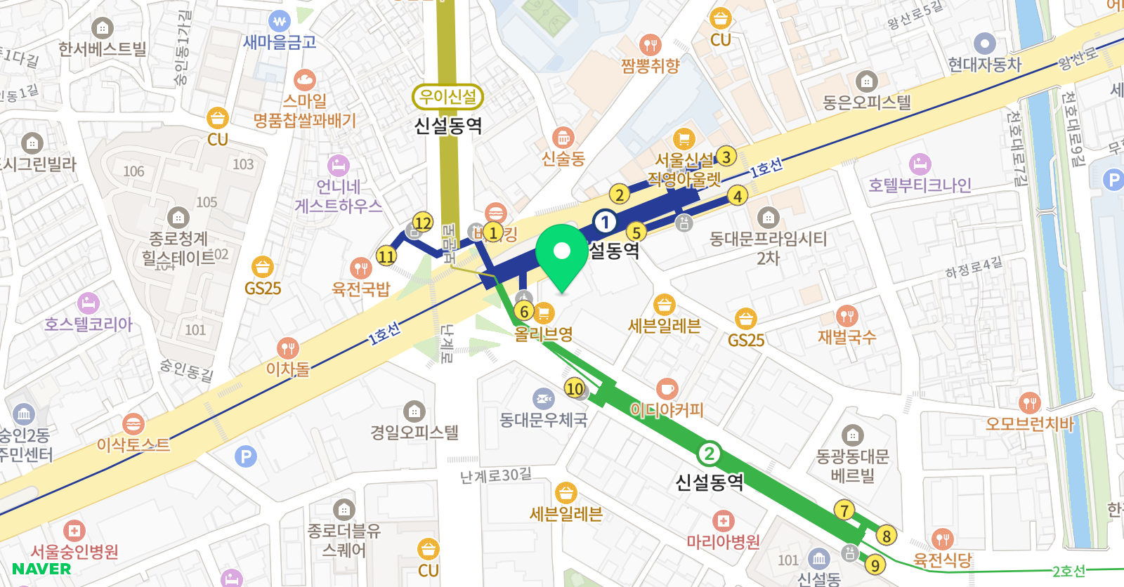SBS아카데미뷰티스쿨 동대문캠퍼스 위치
