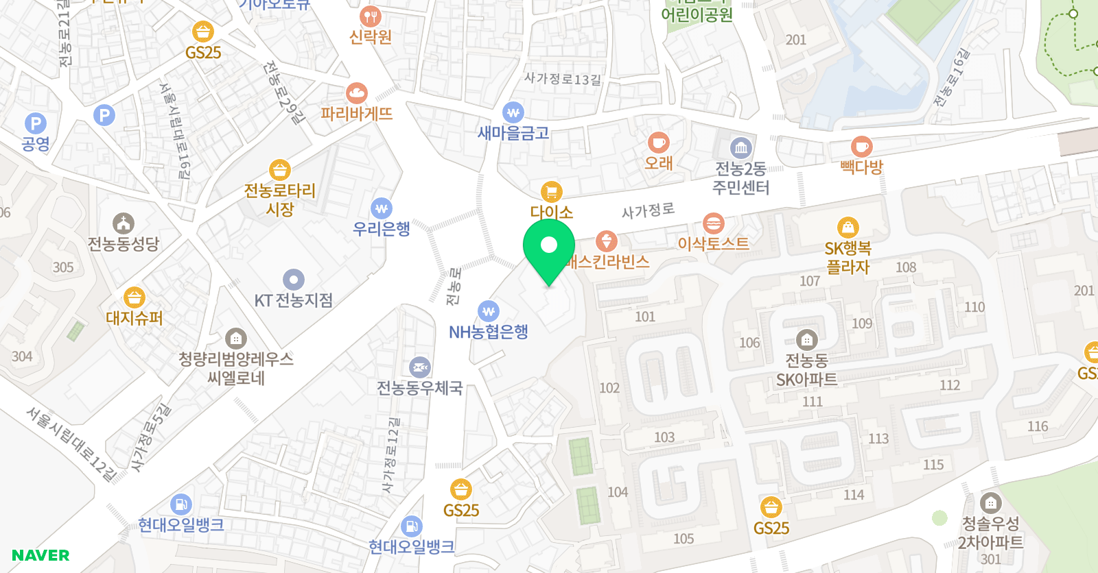 유니온 미술학원 동대문구전농 위치