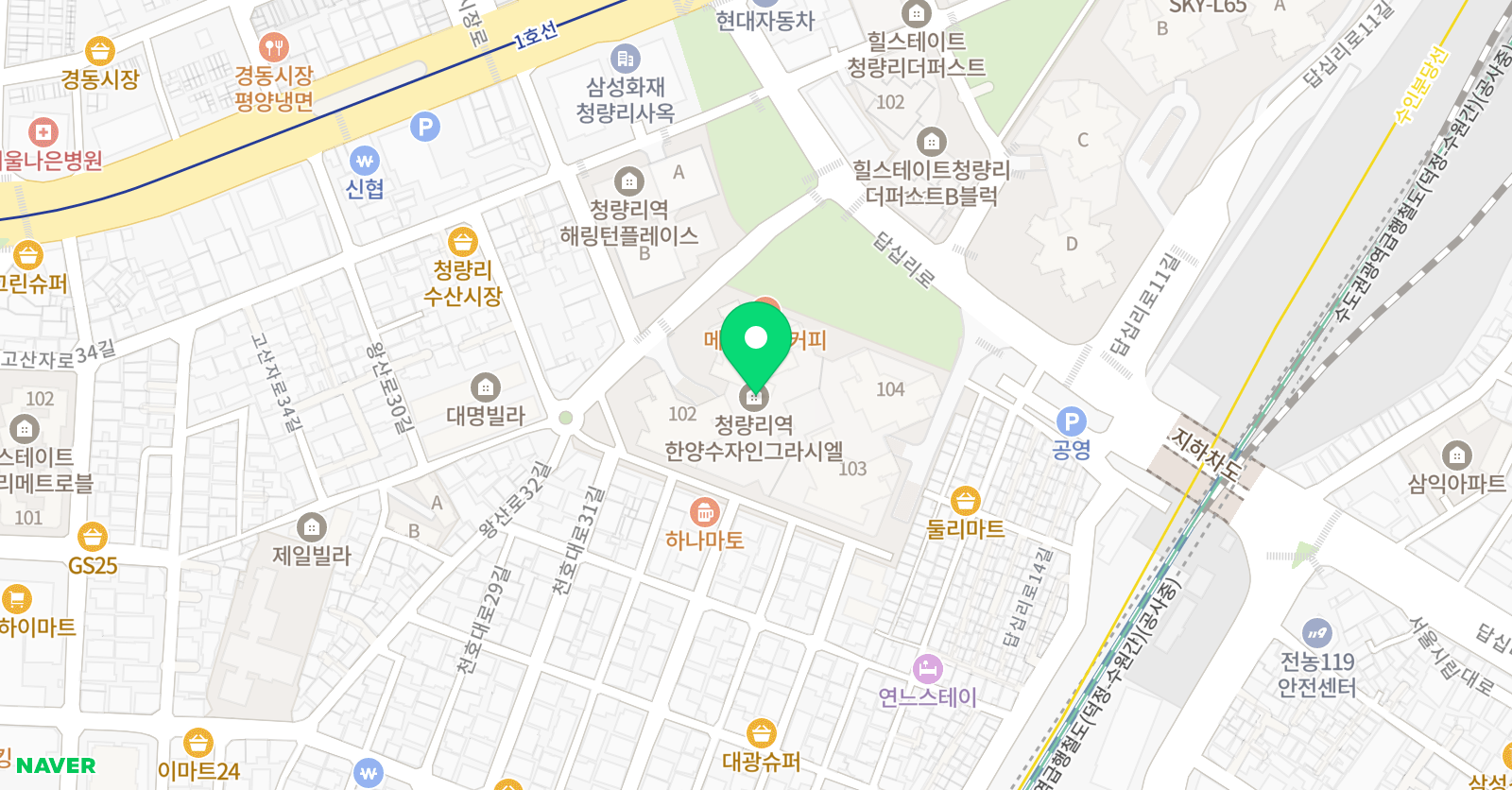 ERC영어독서클럽 서울청량리역한양수자인점 위치