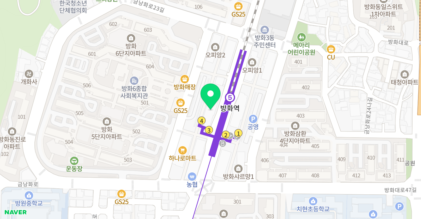 스마트해법 수학 방화동성점 위치