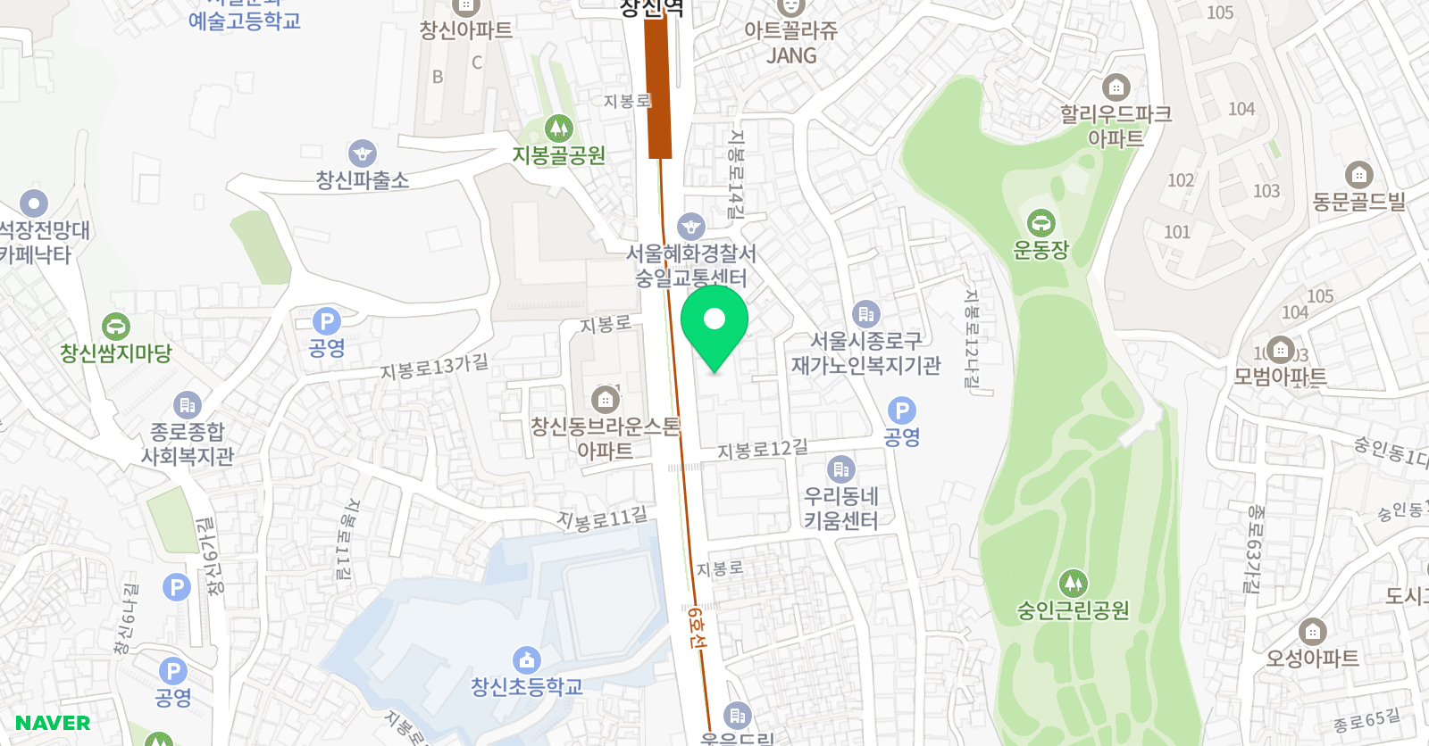창의력예술 학교 종로점 위치