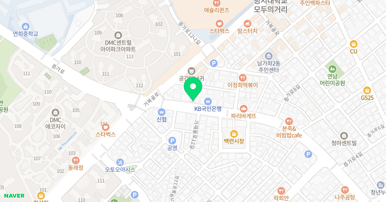 책나무 남가좌점2관 위치