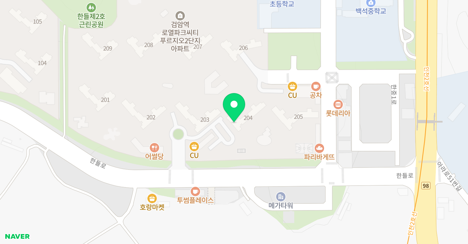 기탄사고력교실 백석푸르지오2단지1점 위치