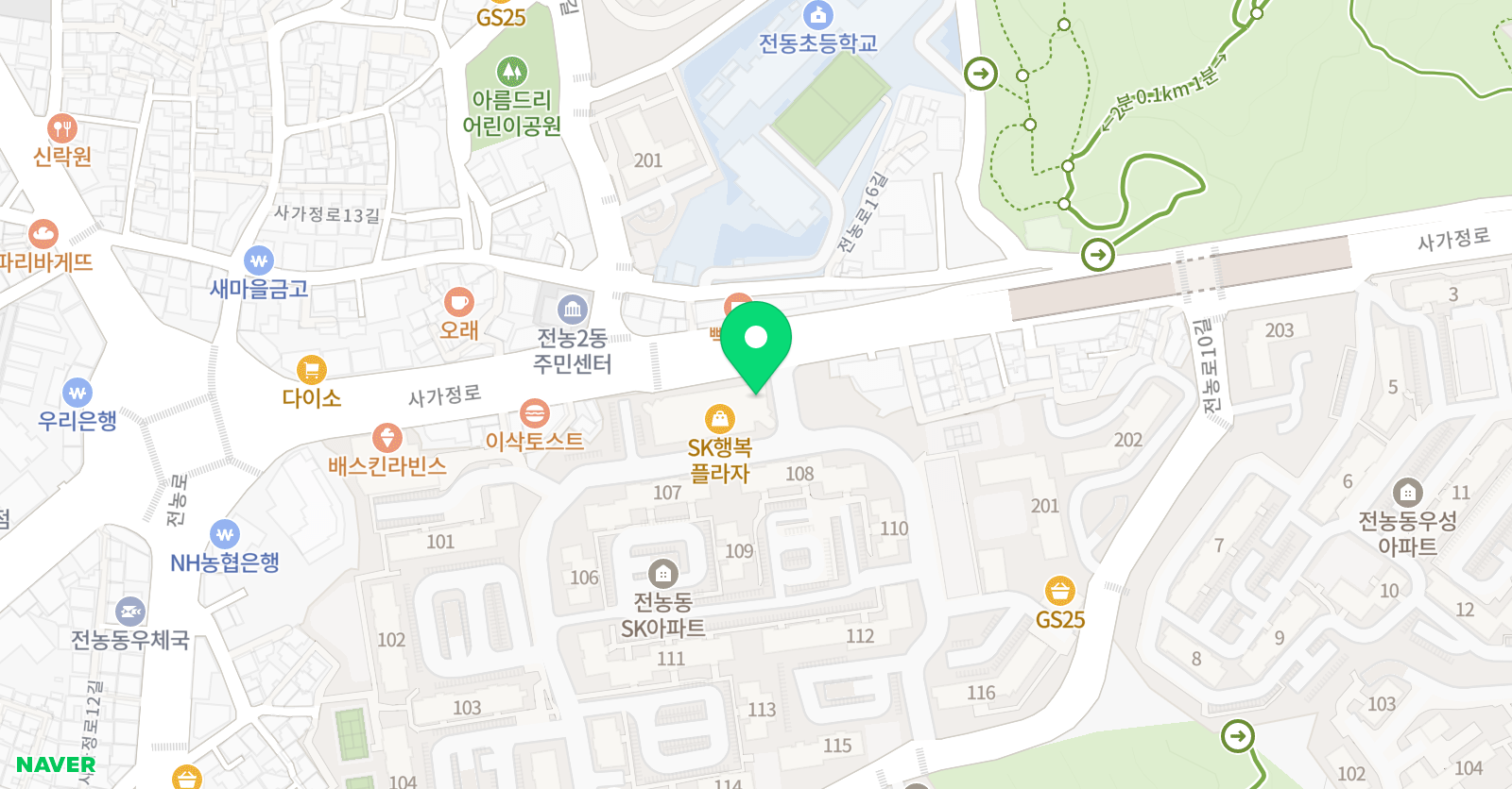 수학의눈 학원 위치