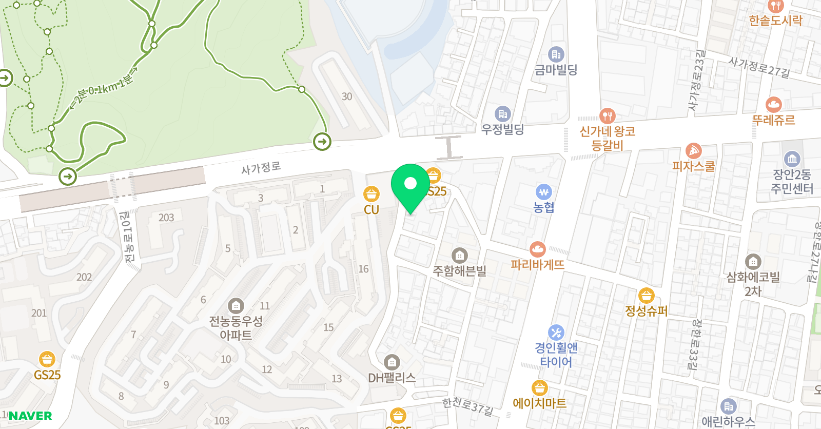 뮤엠영어 동대문 학원 위치