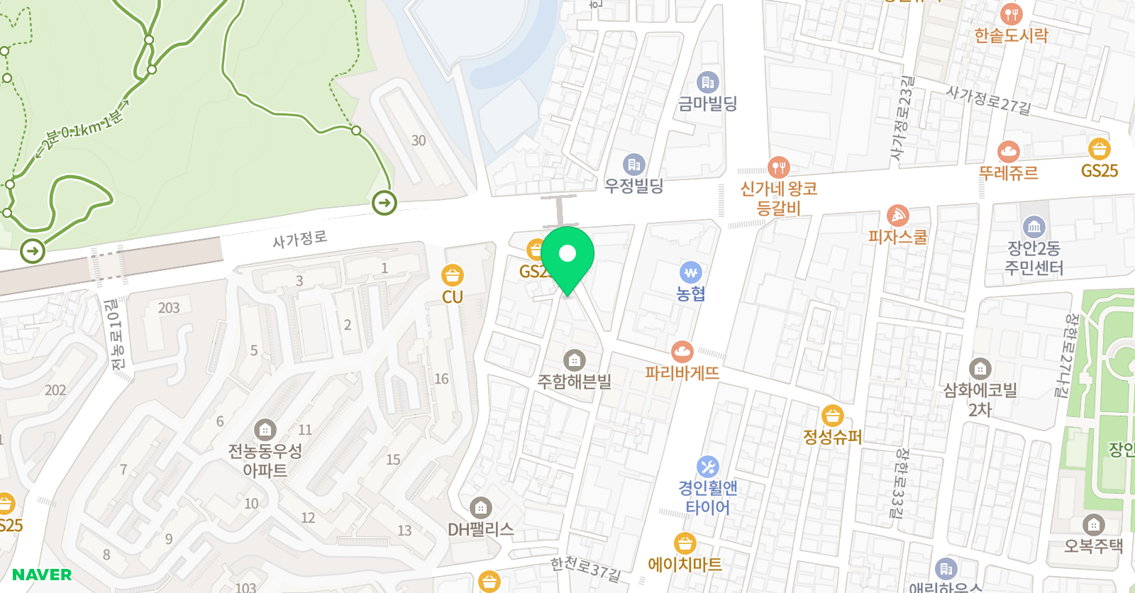윤선생 우리집앞 영어교실 배봉카이로스 위치