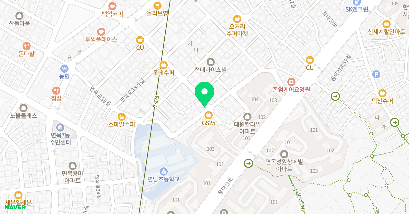 면목 조이피아노 위치