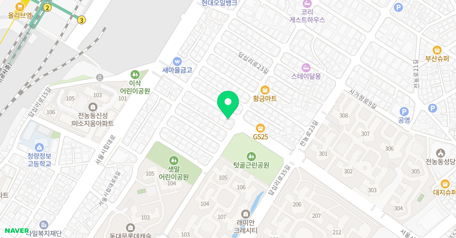 공간 미술학원 위치