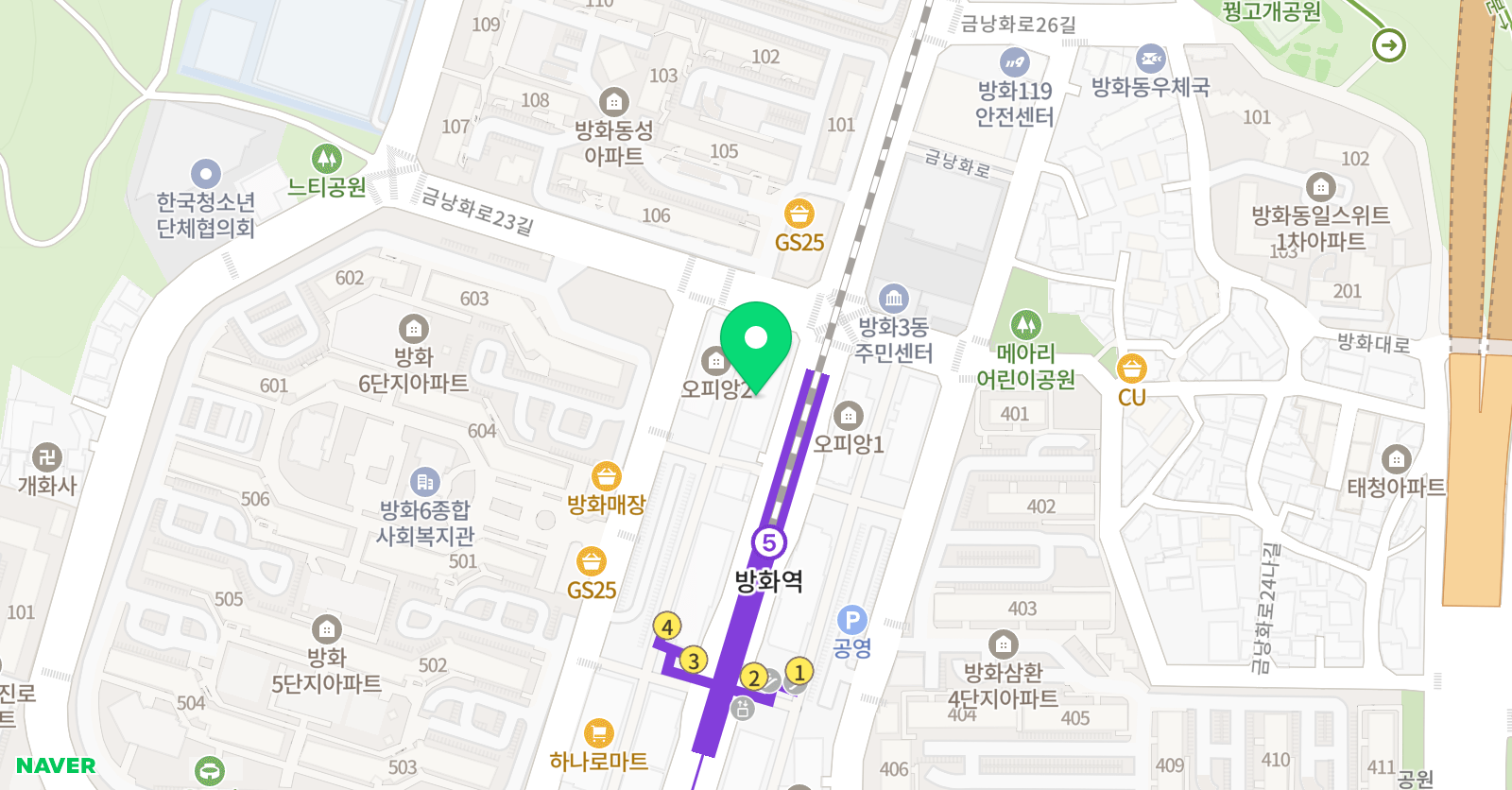 뮤엠 영어 교습소 방화역 위치