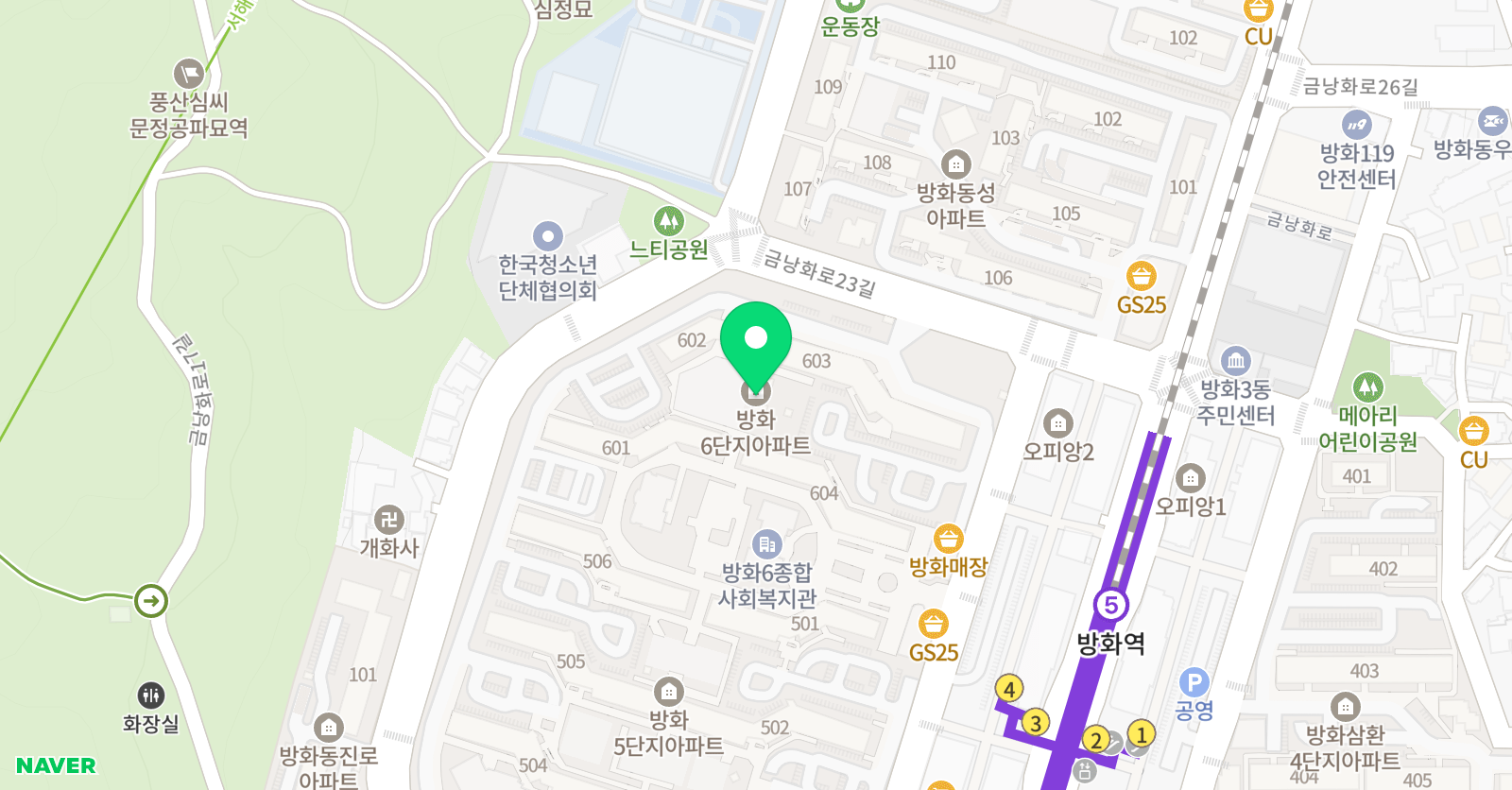 써니쌤의 꿀잼 수학학원 위치