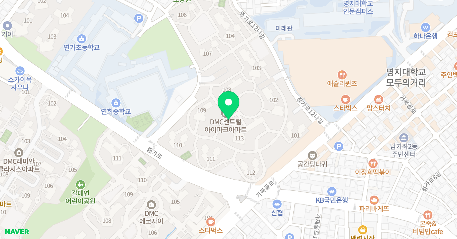 DMC 센트럴아이파크 스포츠센터 위치