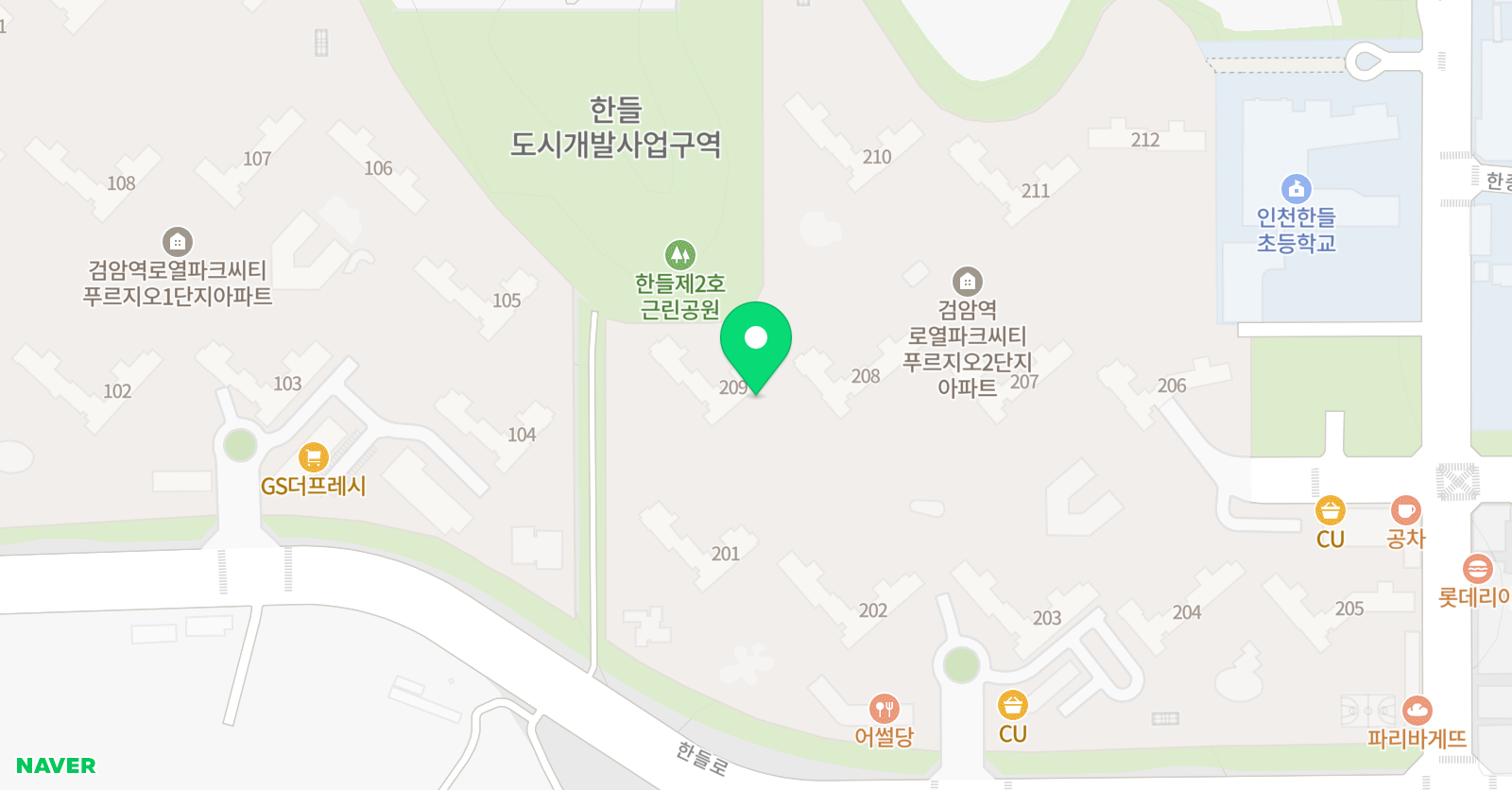 아소비 인천검암로열푸르지오209점 위치