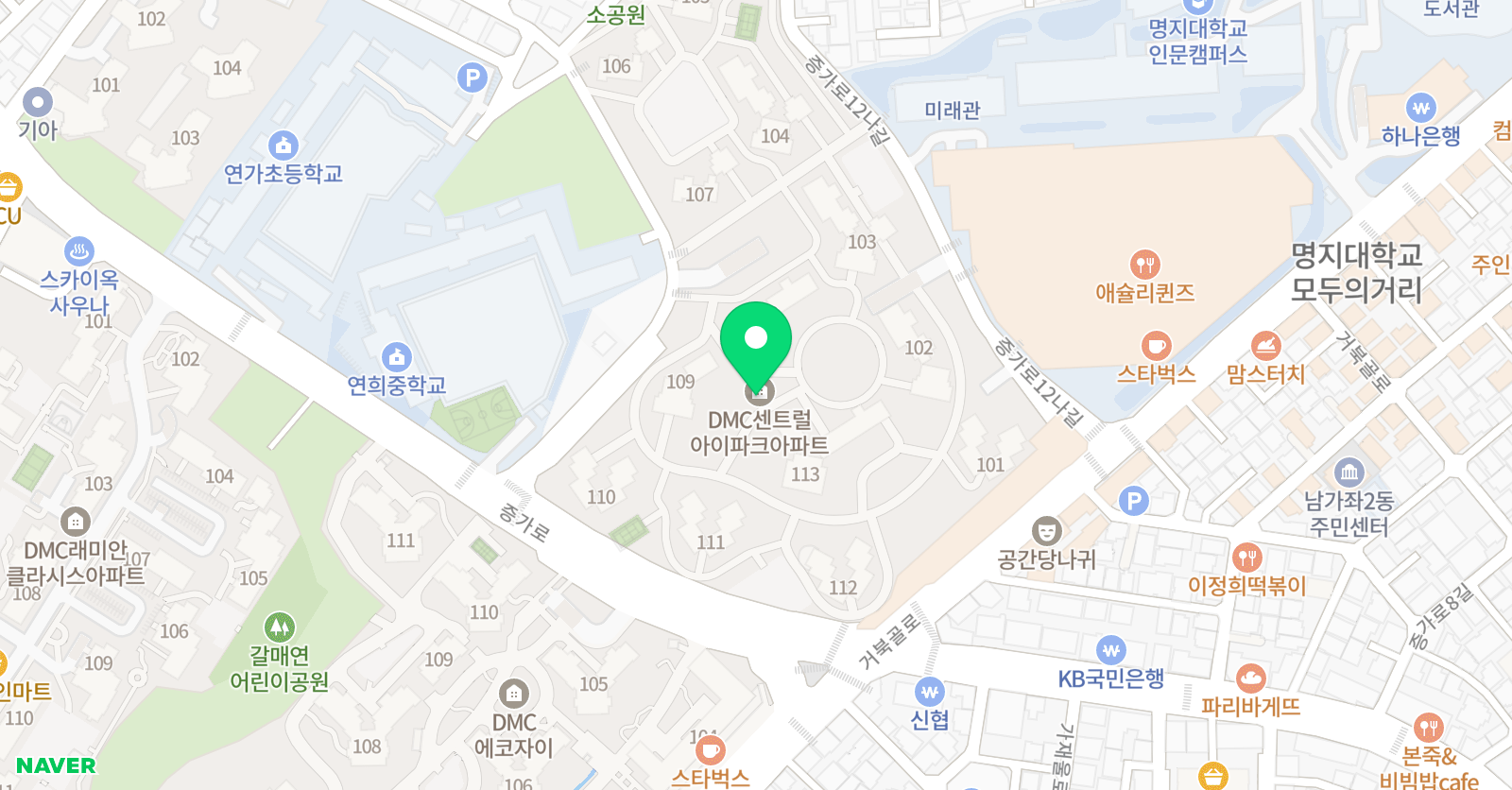 썬잉글리시 영문학당 DMC 위치