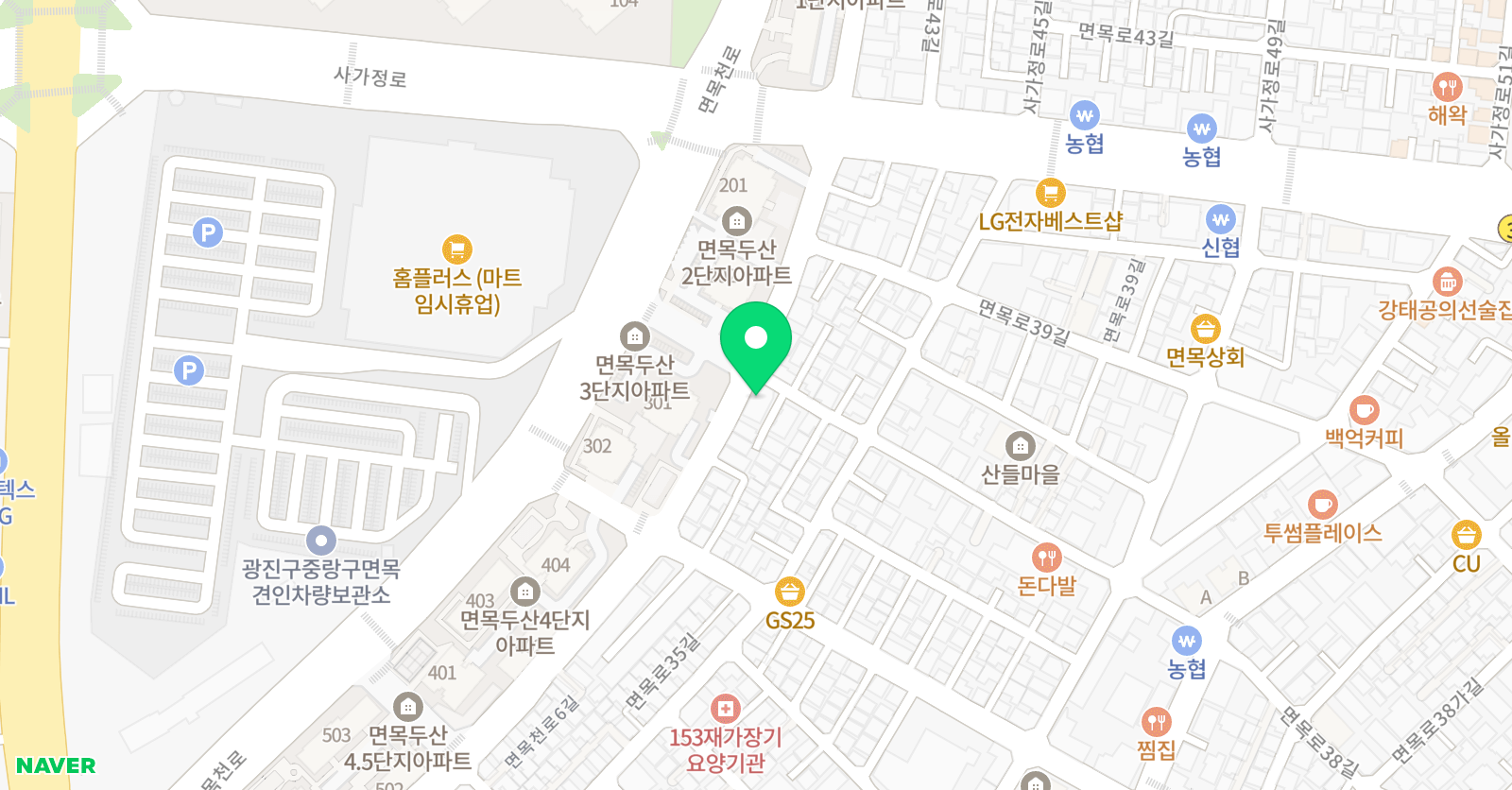 스마트해법수학 중랑면목 ES해법수학점 위치