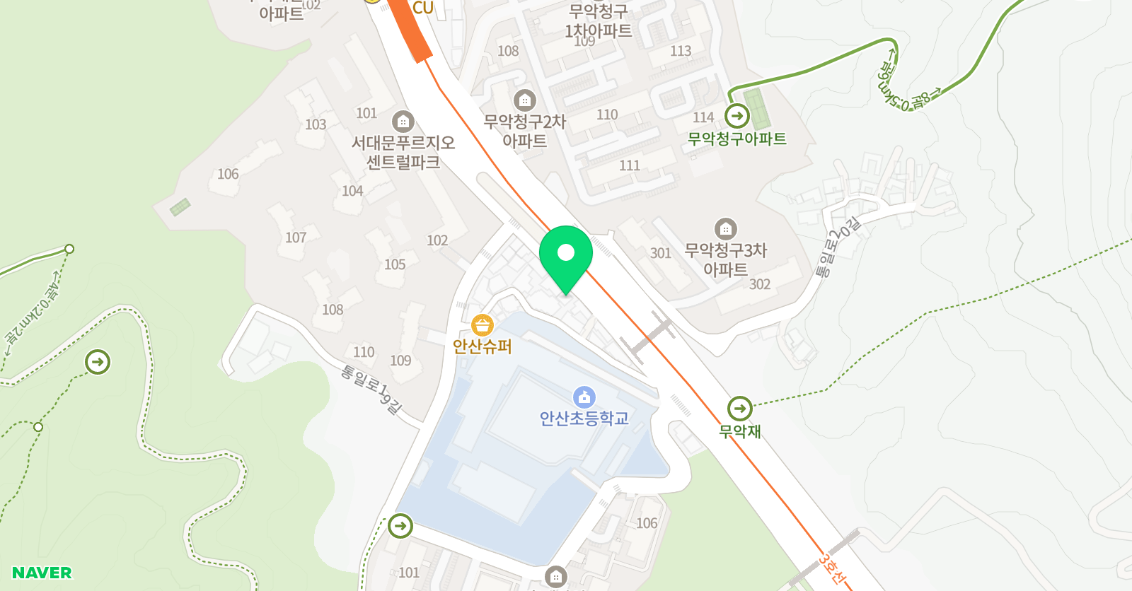 쌤통한솔 학원 위치