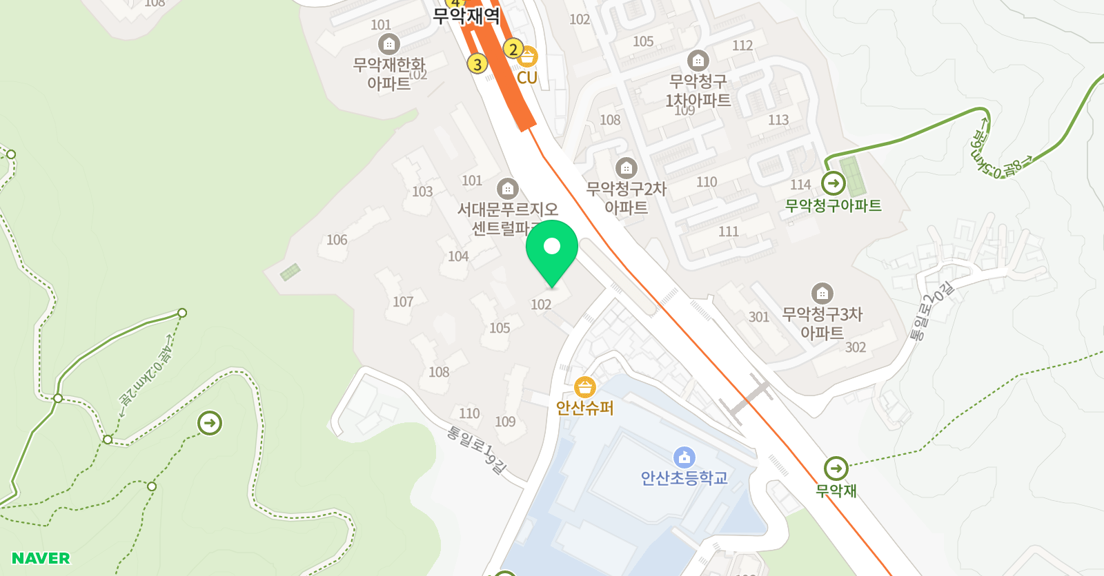 기탄사고력교실 무악재푸르지오점 위치