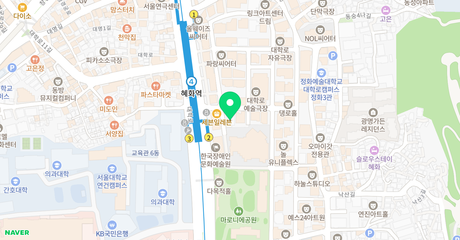 라이브러리 피치 위치