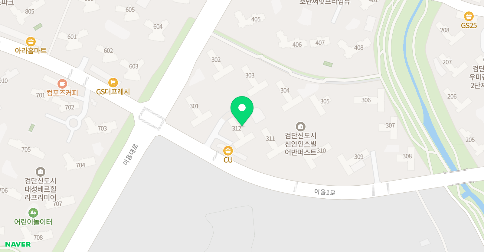 스마트해법 수학 검단신안인스빌점 위치