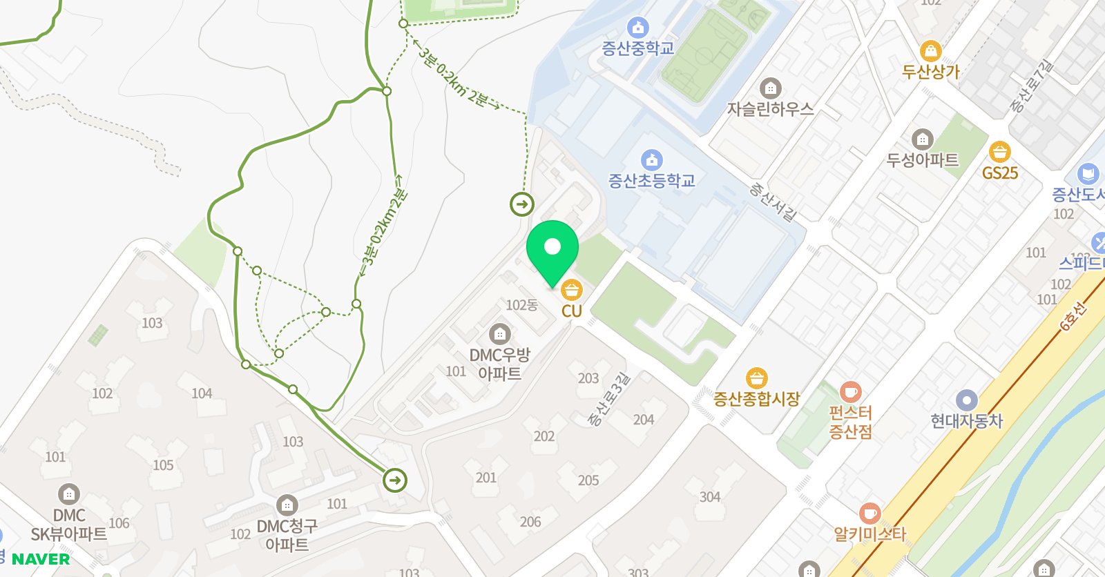 지앤비패럴랙스 DMC증산캠퍼스 위치