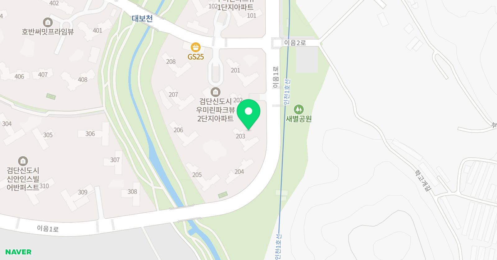 뮤엠 영어 우미린파크뷰NEST 위치