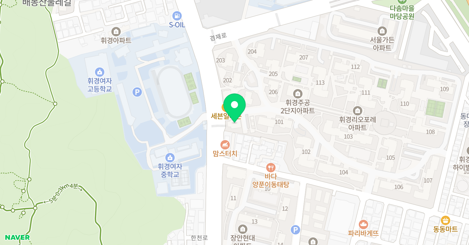 삼성 영어학원 휘경써밋 위치