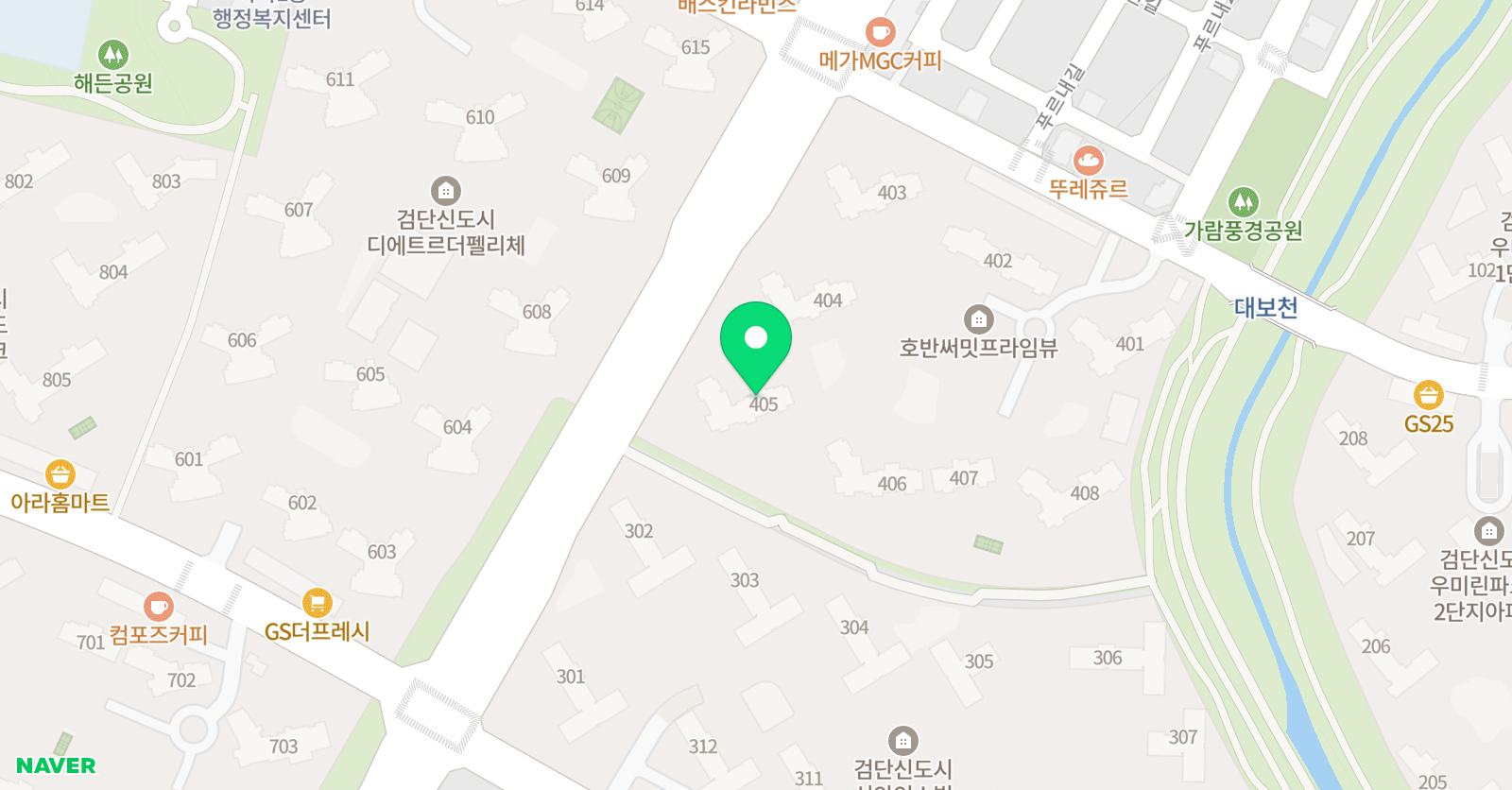 아소비 인천 검단 호반써밋프라임뷰점 위치