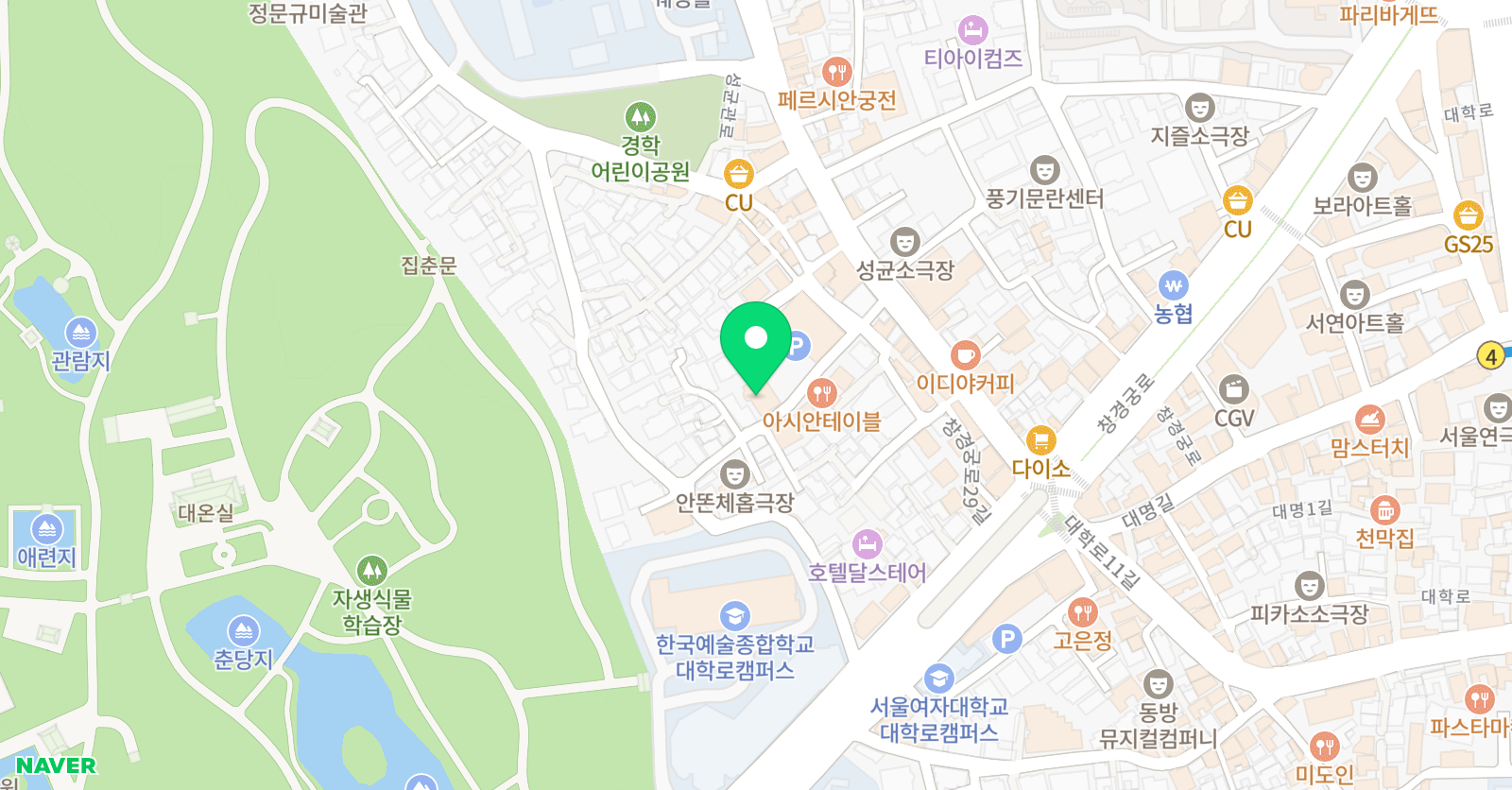 H2 댄스학원 위치
