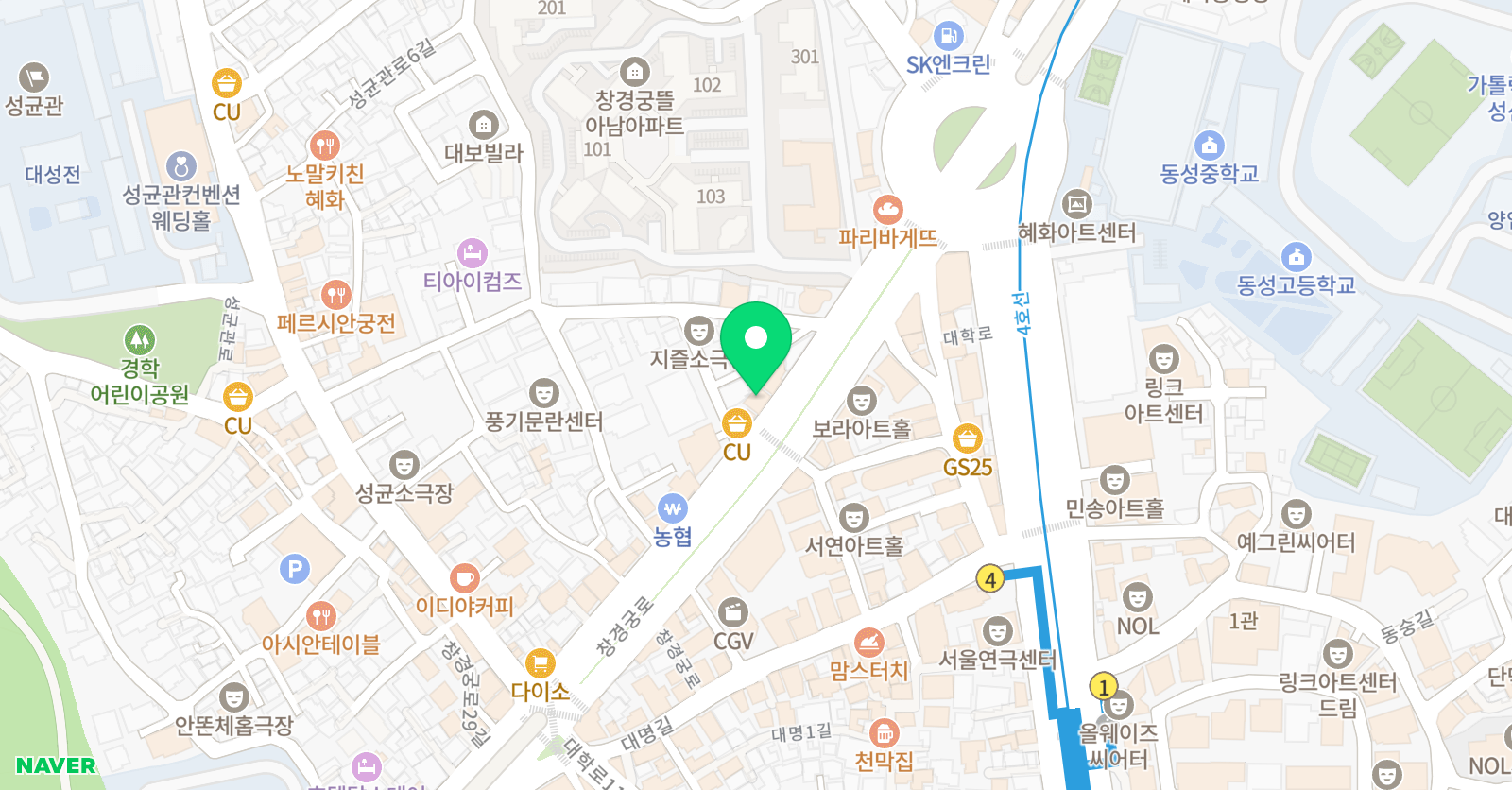 댄스플 댄스학원 혜화 위치