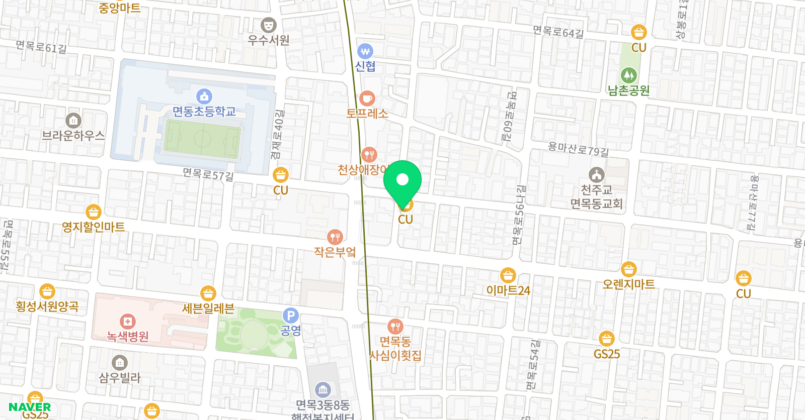 유필 학원 영어 수학학원 위치