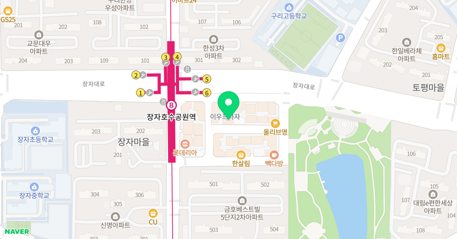리드인 장자호수점 위치
