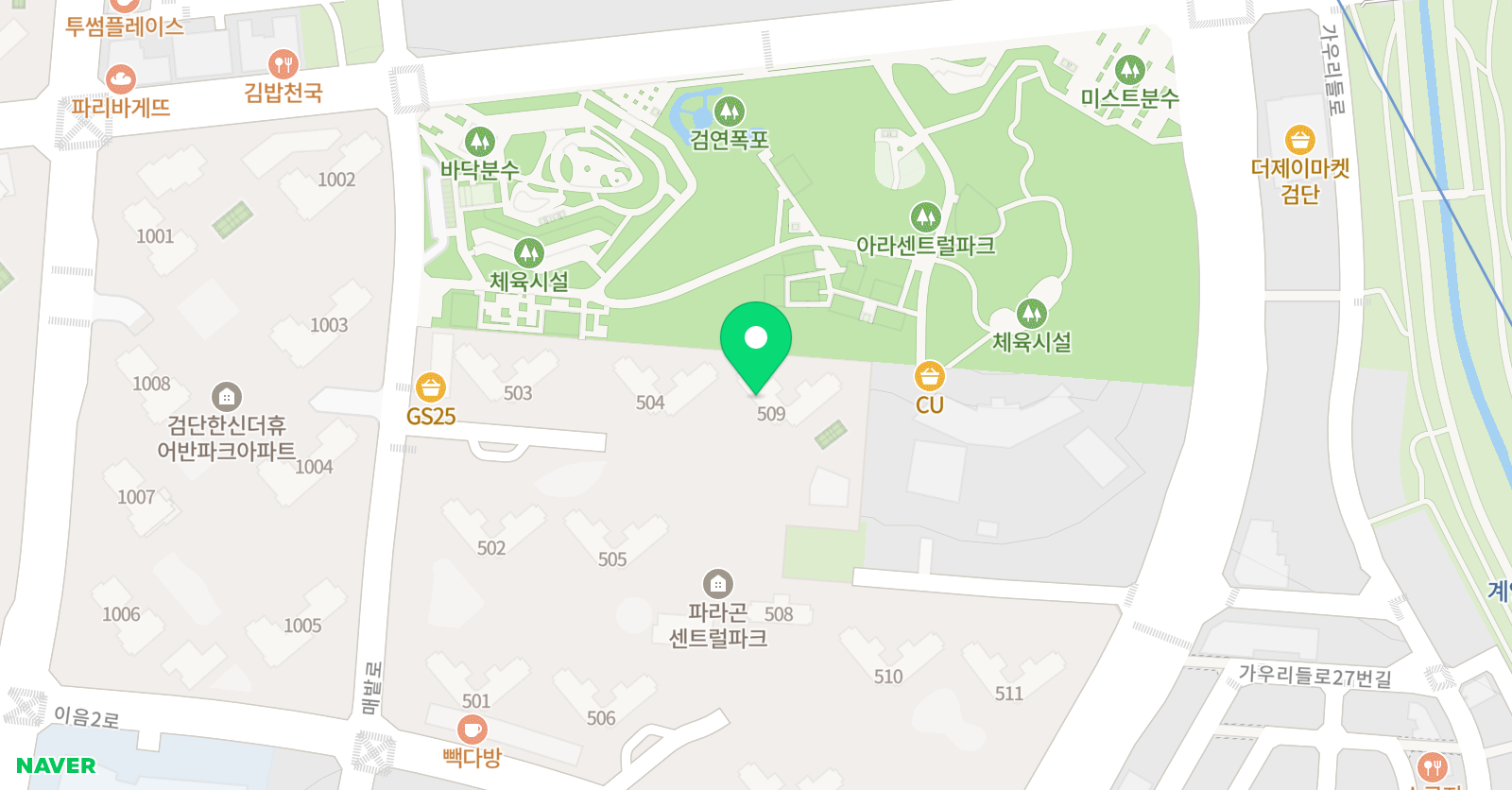 기탄 사고력교실 검단파라곤센트럴점 위치