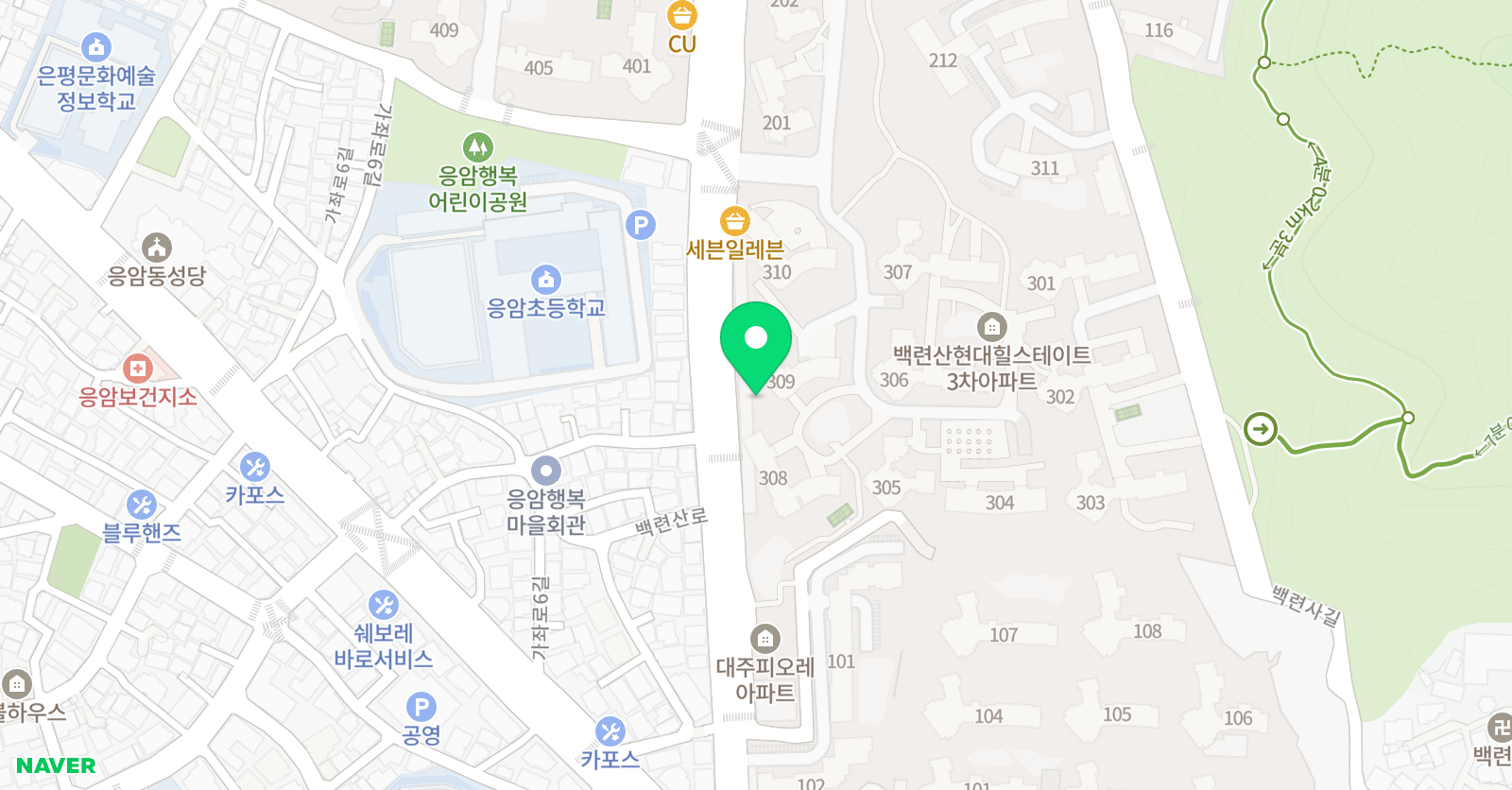 뮤엠 영어 백련산3차캠퍼스 위치