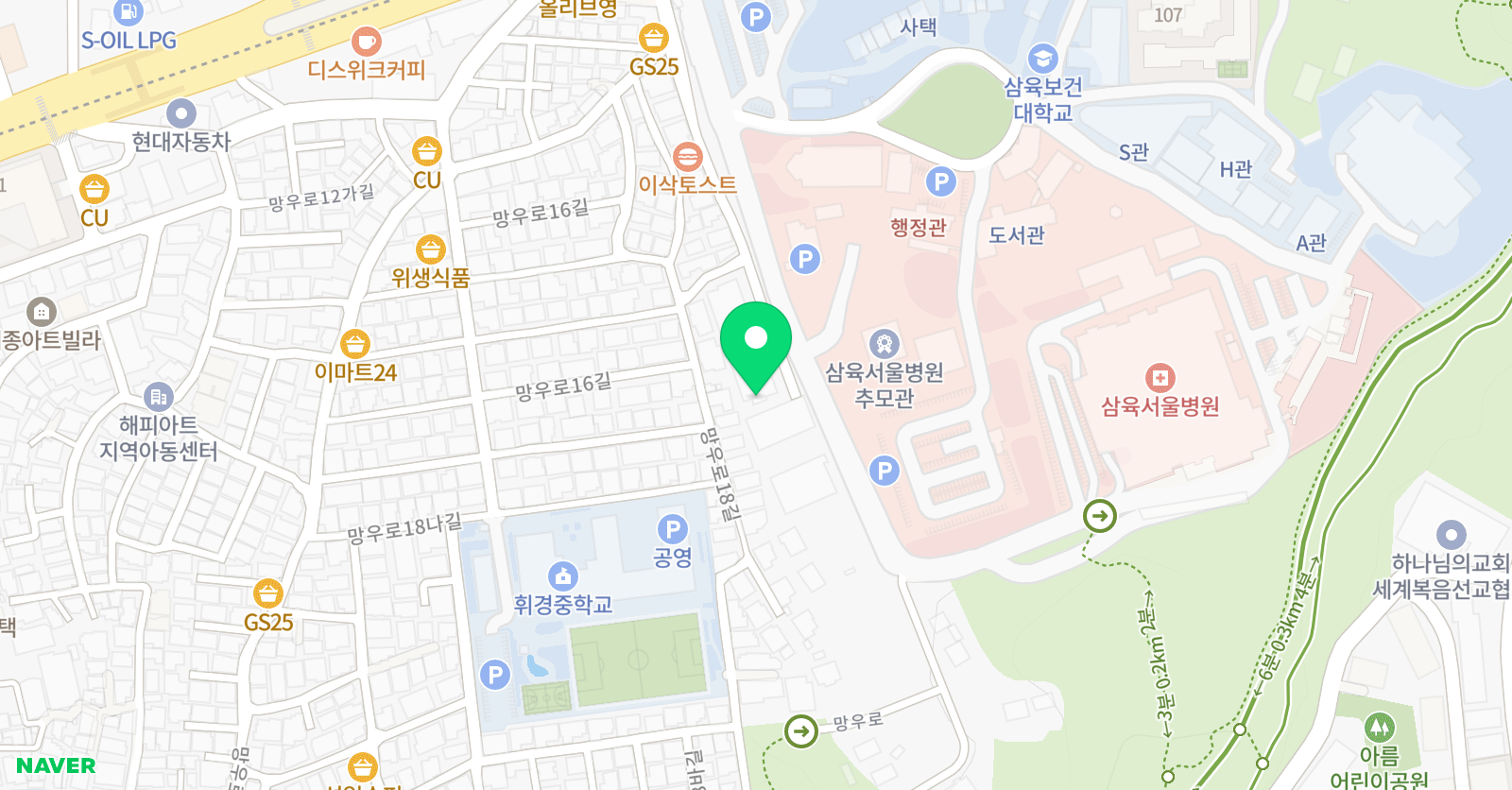 SDA 킨더레스트어학원 휘경점 위치